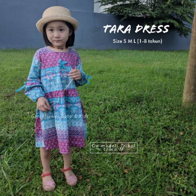 Dress / tunik lengan panjang anak perempuan katun 1-8 tahun (Balita TK PAUD SD)