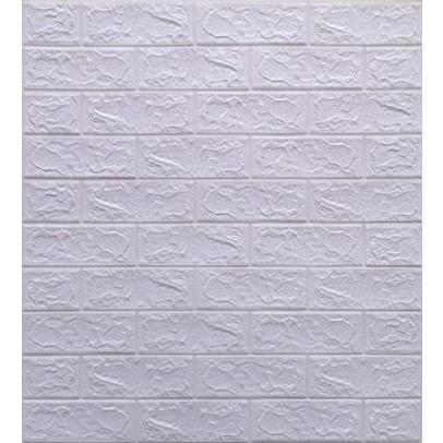 ✅COD - Wallpaper Dinding FOAM Timbul 3D Bata Putih CLASSIC BRICK 70 x 77 cm best seller Gudanesia-Ungu Soft