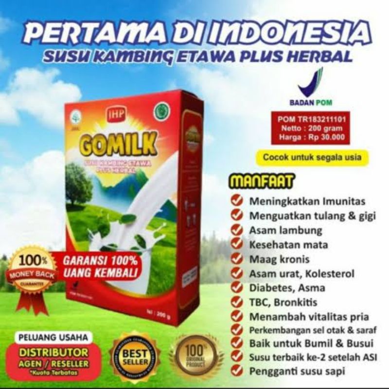 

Susu Gomilk Susu Kambing Asli Original Susu embek Kambing Etawa Susu Kambing Plus Herbal Daun Kelor