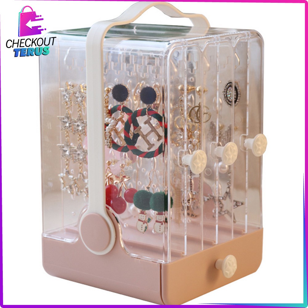 CT K17 Rak Perhiasan Anti Debu Jewelry Box Acrylic Tempat Penyimpanan Acrylic Organizer Rak Anting dan Aksesoris Wanita