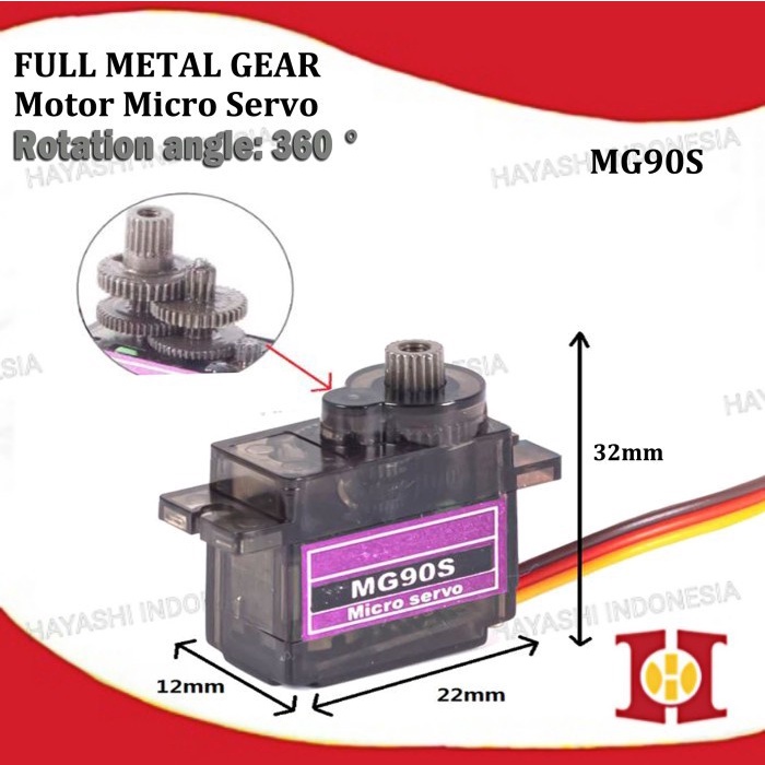 Motor Micro Mini Servo Tower Pro MG90S MG90 Arduino Metal Gear Bearing