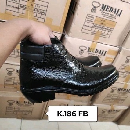 Sepatu kulit pria PDH boots Polri TNI security guard PNS sepatu kerja formal tampil lebih keren