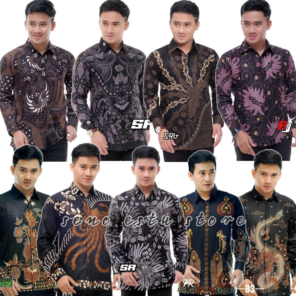 Batik pria kemeja batik lengan panjang m l xl xxl terlaris baju batik pria