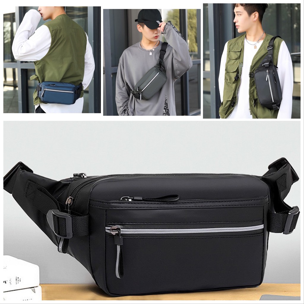 Tas Selempang Pria import ORIGINAL Waterproof Waistbag Sling bag Tas Pinggang Slempang