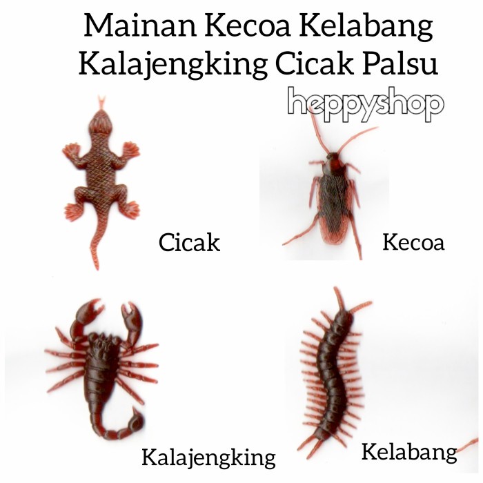 toy-prank-gag- mainan kecoa kelabang kalajengking cicak palsu - kumbang tanduk -gag-prank-toy.