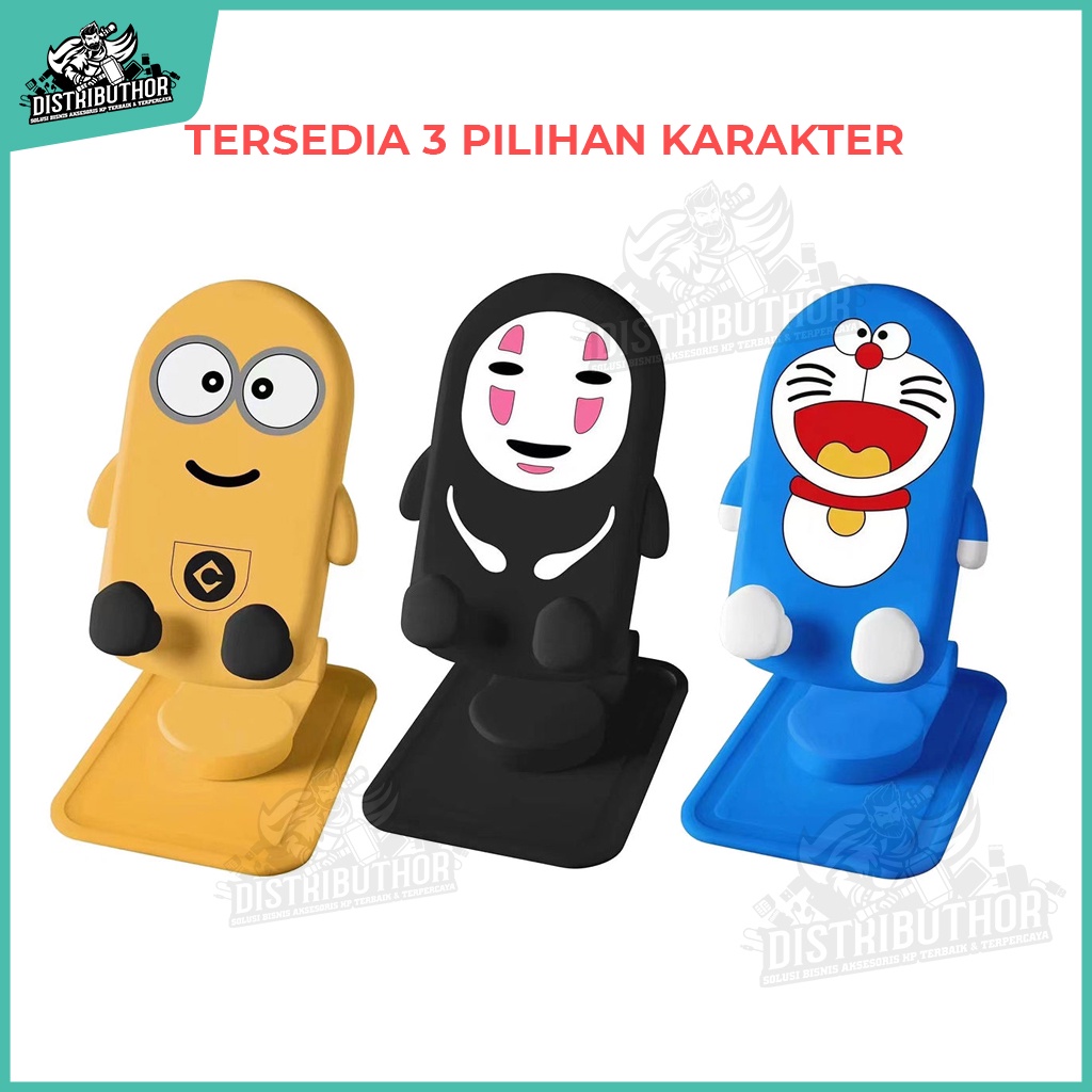 Holder hp karakter lucu unik penahan penyangga tatakan ponsel motif kartun anak lipat  mudah dibawa NB52K