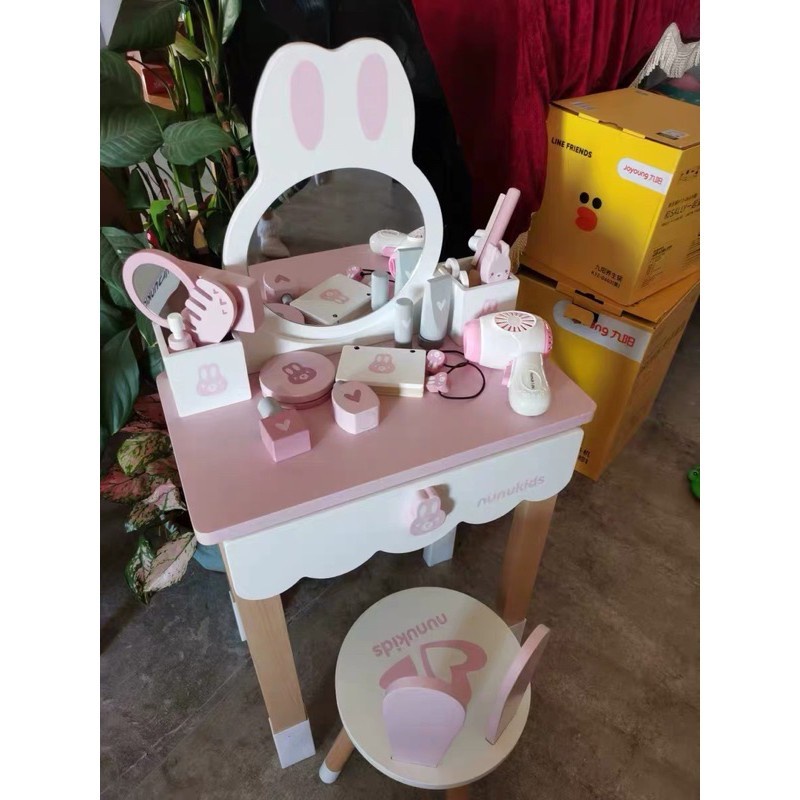 Meja rias anak kayu nunukids lengkap dengan aksesoris