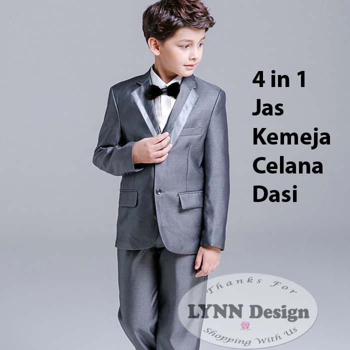 1- 13 tahun Setelan jas anak pesta 4 in 1 ABU