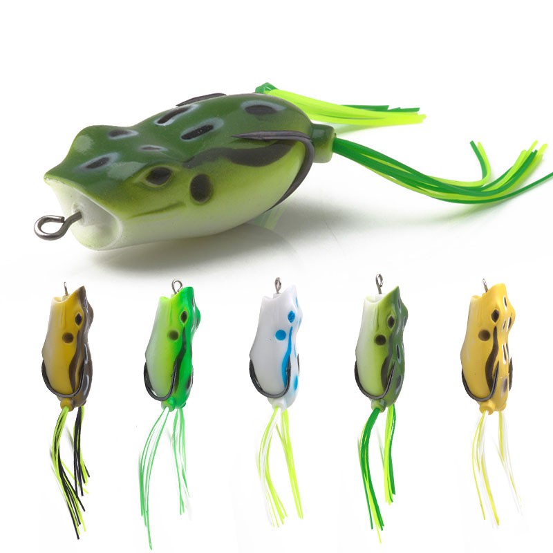 HENGJIA 5Pcs/Set soft frog Umpan Pancing Bentuk Katak Bahan Lembut fishing lure memancing peralatan