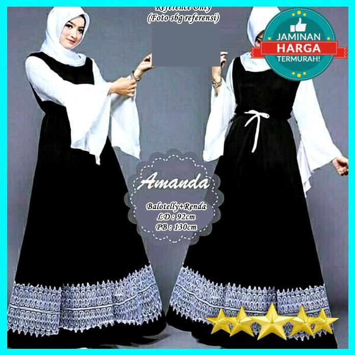 BAJU MUSLIM MAXI AMANDA DRESS BLACK