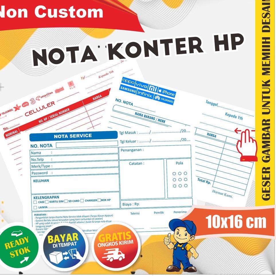 

BIG DISKON Nota Konter Hp - Servis, Pulsa dan Penjualan 2 ply Rangkap ✧ 848