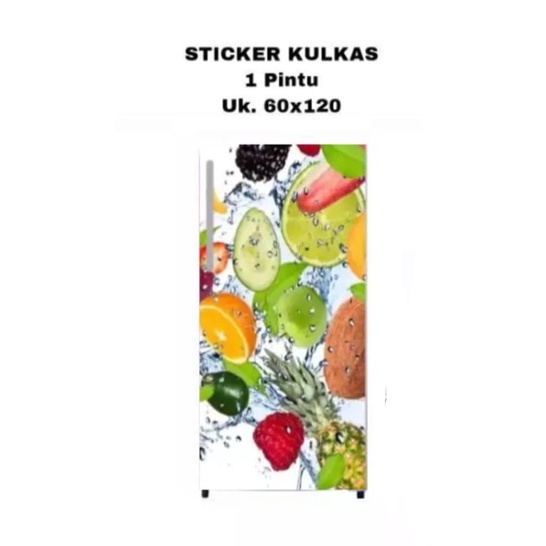 Sticker Kulkas 1 Pintu Motif Buah Campuran