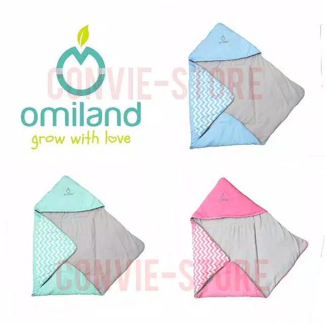 Omiland Baby Blanket Selimut Bayi Topi Bahan Lembut dan Lucu Chevron Series - OBB 1041-3