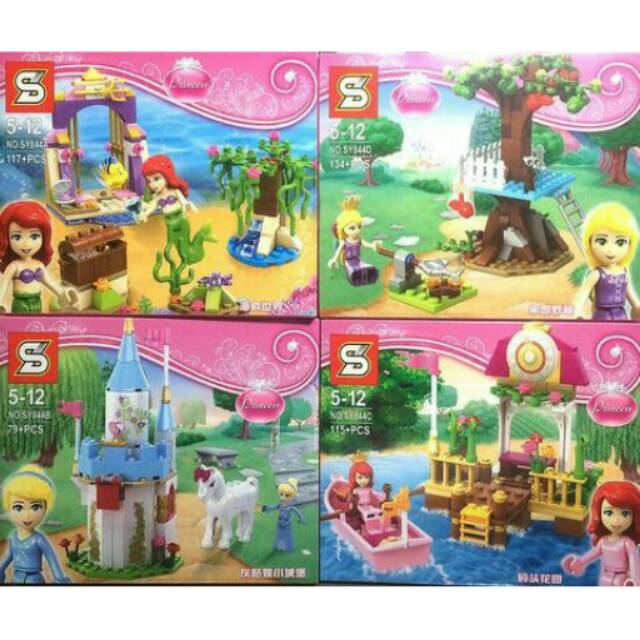 BRICK SY 844 PRINCESS SERIES ARIEL AURORA SET ISI 4 MURAH