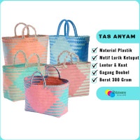 Tas Anyaman Plastik Premium Murah/Tas Belanja Pasar Anyaman plastik
