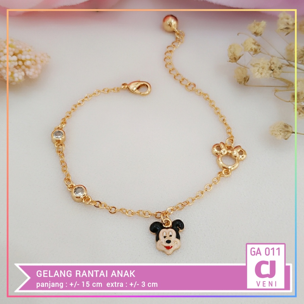 Gelang  tangan xuping gelang tangan anak mickey terlaris perhiasan anak perempuan lapis emas gold GA 011