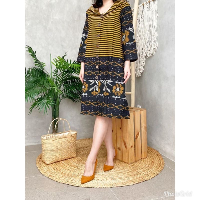 Tunik tenun jepara ethnik wanita/dress tenun