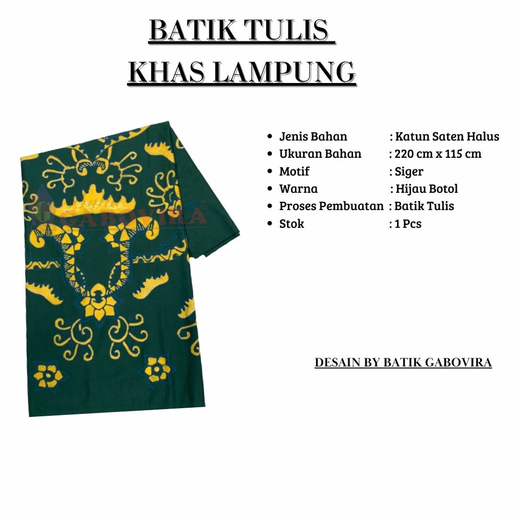 Batik Tulis Khas Lampung - Batik Gabovira