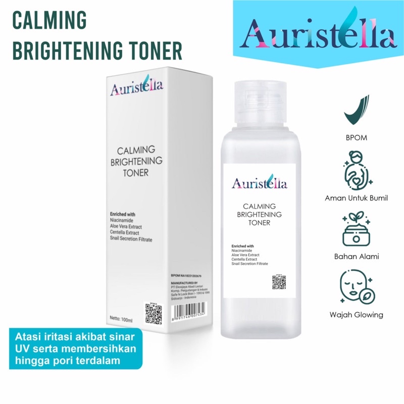 [ PROMO ] CALMING BRIGHTENING TONER SKINCARE UNTUK SEMUA JENIS KULIT /PELICIN PEMUTIH WAJAH AURISTEL