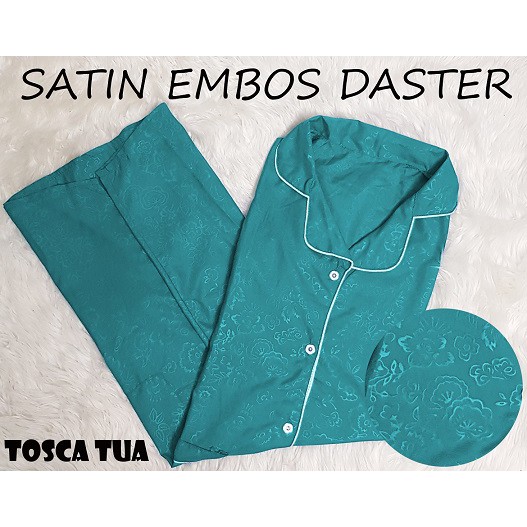 Fortglass DST Saten Sleepwear Baju Tidur Daster Wanita Dewasa Lengan Pendek Satin Embos-TOSCA TUA