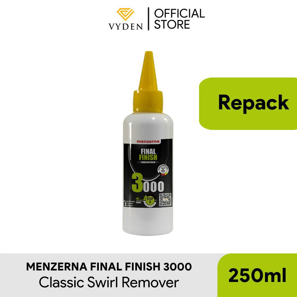 MENZERNA Final Finish 3000 250 ml Ecer Polish High Gloss Kompon Halus Penghilang Baret Halus Motor Mobil Penghapus Swirl Mark Hologram Laba Laba Pembersih Lecet Goresan Ringan Pengkilap Pengkilat Cat Waterbase