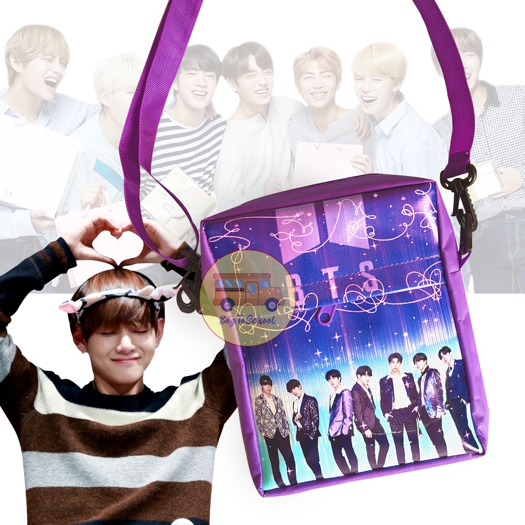 Tas Anak selempang / sling bag anak / tas anak karakter BTS bt21 LOL