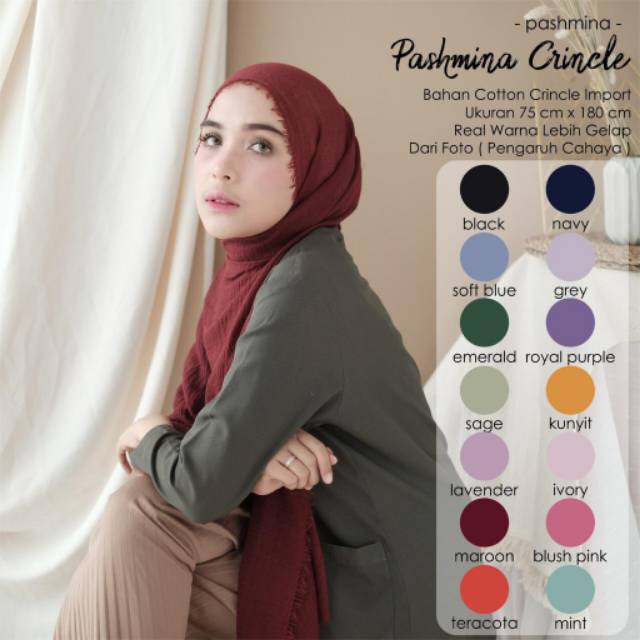  Pashmina  crinkle  negro shawl  180x80cm 1kg 10pc Shopee 