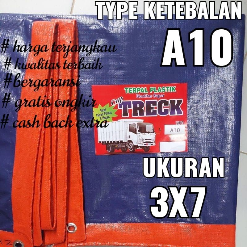 TERPAL PLASTIK A10 UKURAN 3x7 meter merk TRECK