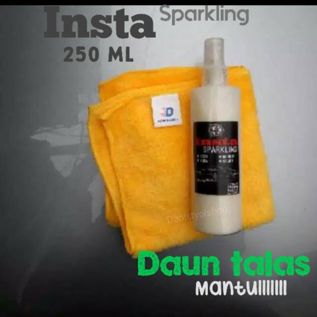 Insta sparkling  pengkilap body kendaraan 250 mili + kain kicro fibre