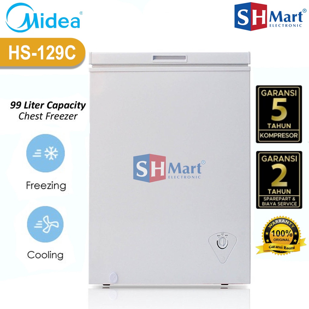 Jual CHEST FREEZER MIDEA KAPASITAS 100 LITER HS129C / HS129C FREEZER