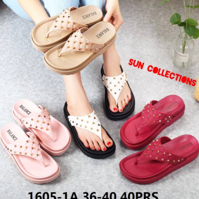 Sandal Jepit Wedges Import Balance 1605