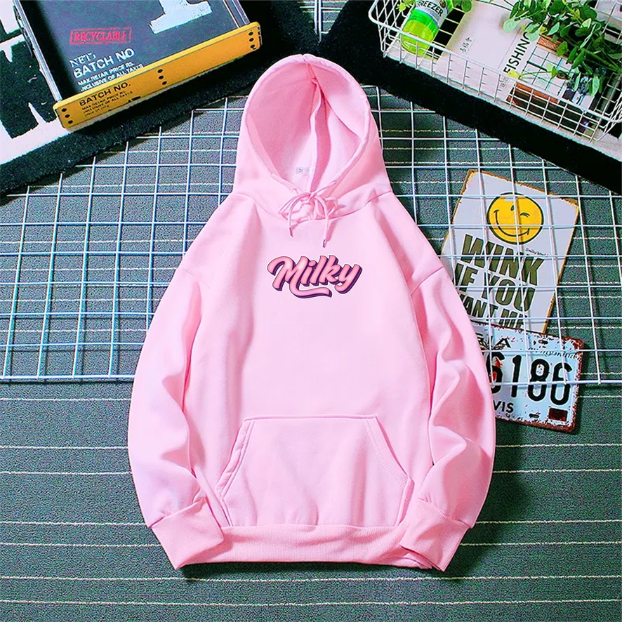 Sweater hoodie wanita MILKY baju cewek hodie keren