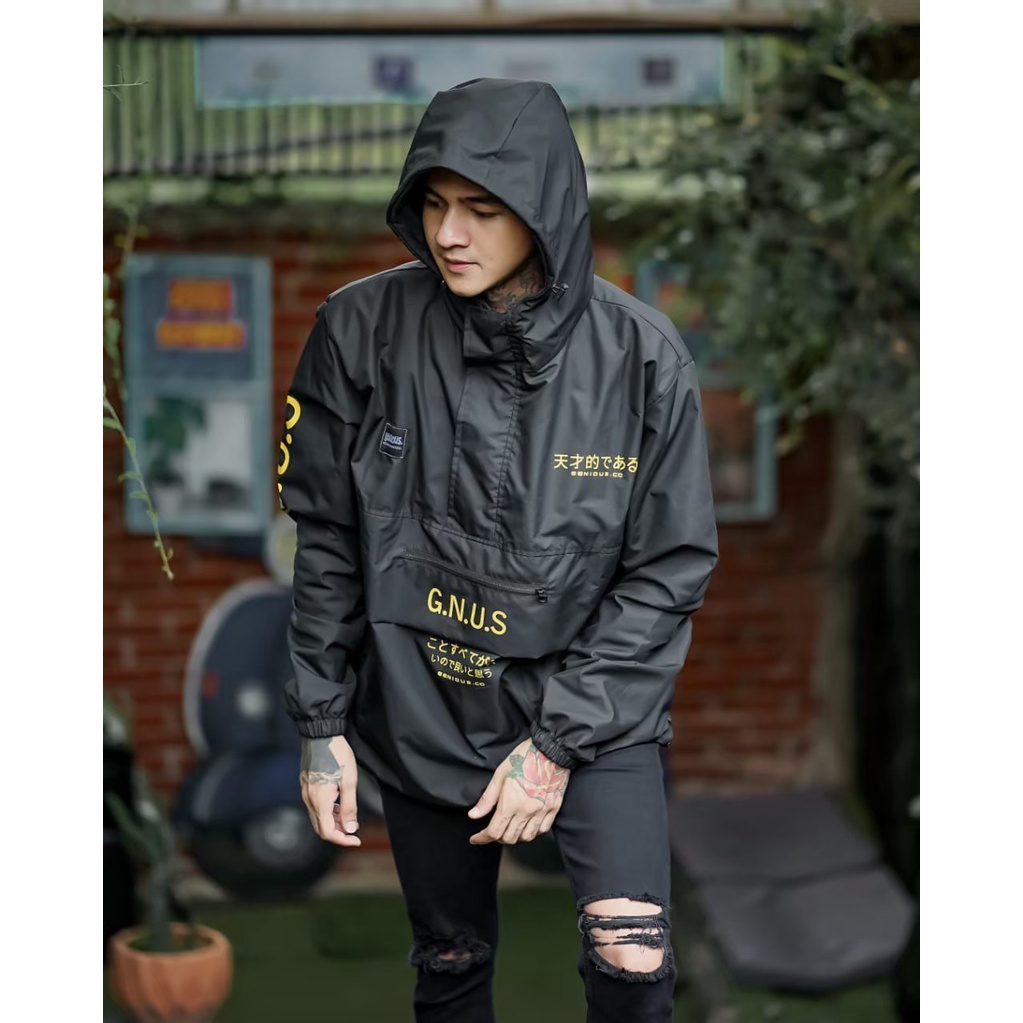 Jaket Pria Waterproof Jaket Windbreaker Genious Cagoule Anti air