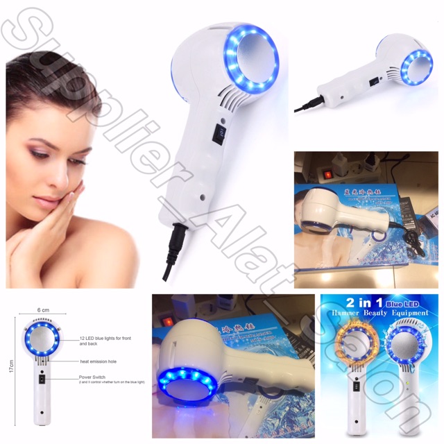 Blue Photon Hot &amp; Cold Hammer / Strika Wajah /Sinar Photon / Alat Facial / Relaxsasi wajah &amp; Massage