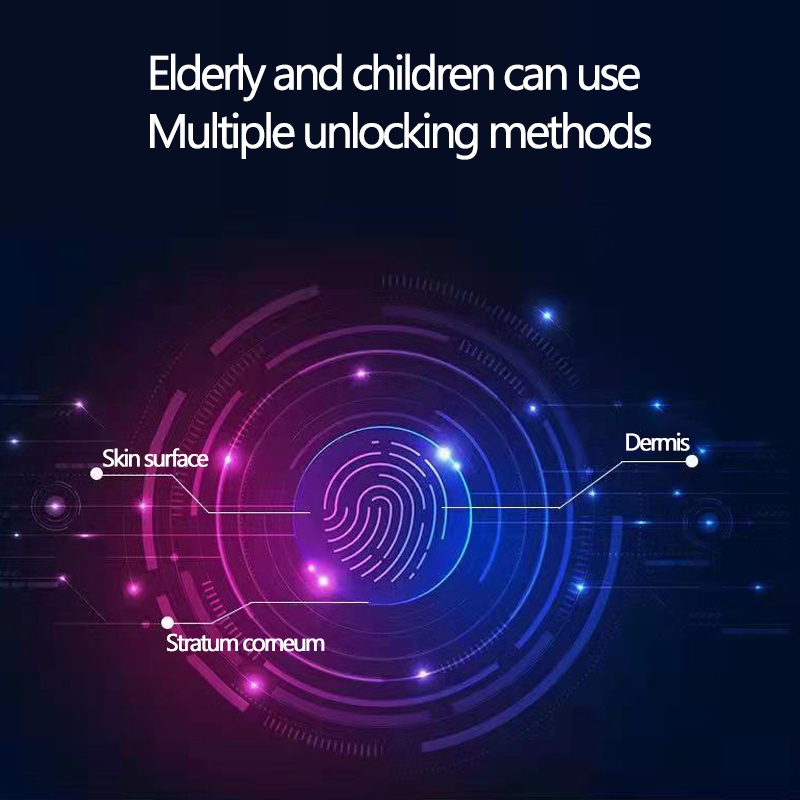 Toolbox 2022 TERBARU Smart Door Lock HD visual peephole camera cat eye fingerprint 6 unlock methods Kartu gesek kata sandi sidik jari untuk menutup dan membuka pintu secara otomatis Dilengkapi dengan pengisian daya USB bel pintu Fingerprint password card-4