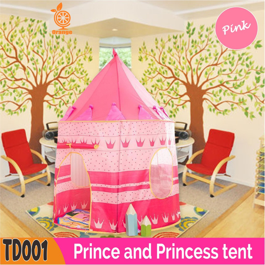 Tenda Anak Bermain Model Castle Kids Camping Indoor Outdoor Anak Tenda + Alas Tenda Mainan Portable Tent Material Polyester Model Castle Anak