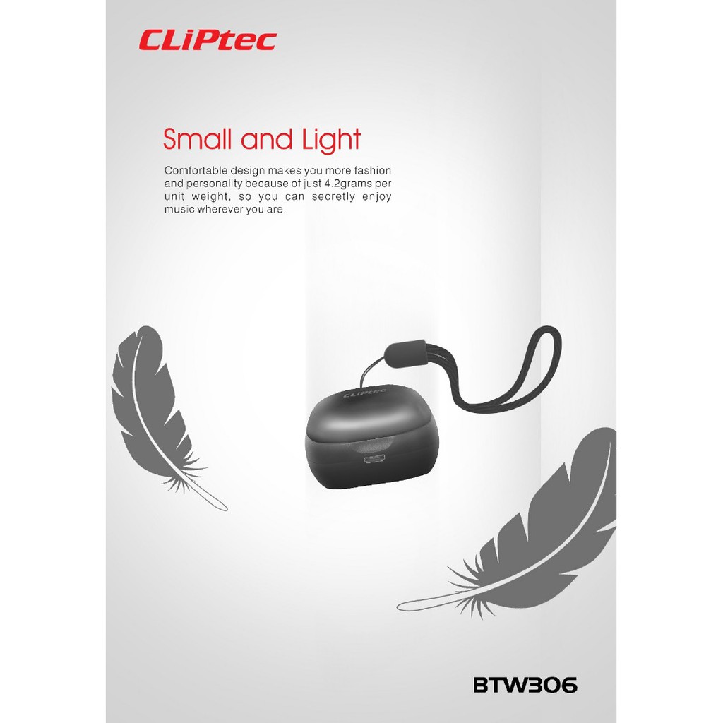 Earphone bluetooth mini true wireless stereo Cliptec BTW306 - Earbuds mini bluetooth sport