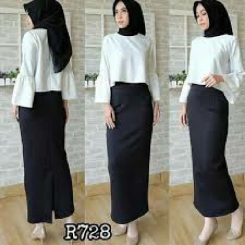 Rok Span Scuba Maxi Skirt Termurah Best Seller | Rok Wanita Terlaris