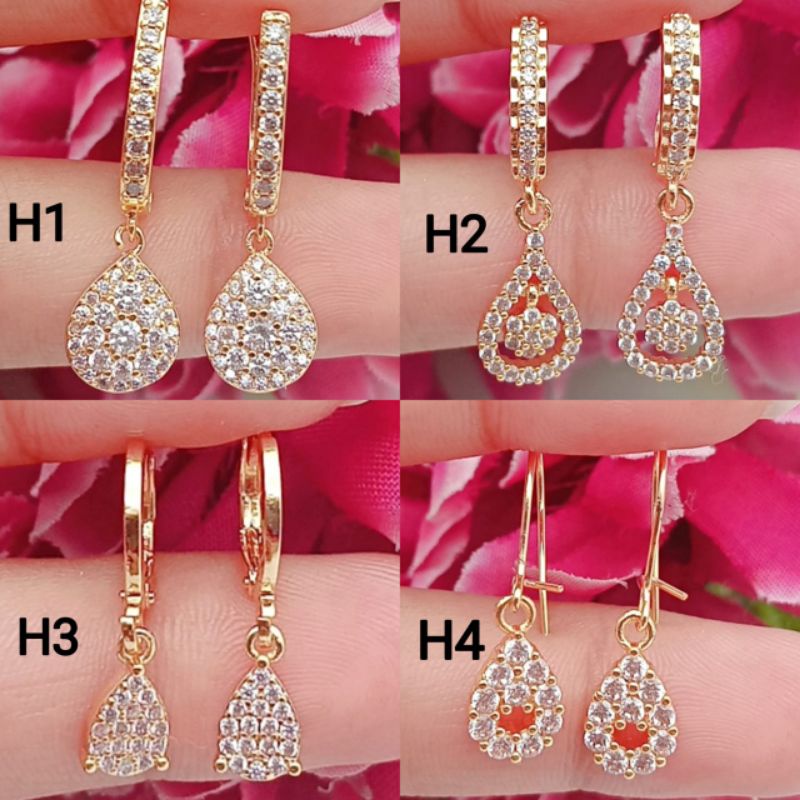Anting sirkon lapis emas model tercantik