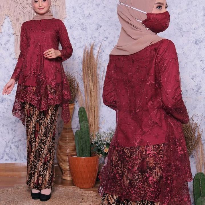 Model kebaya brokat 2021 hijab