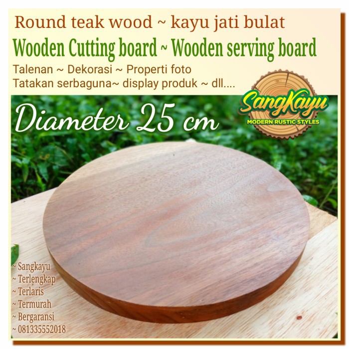 Talenan kayu jati 25 cm tray nampan jati properti foto Cutting Board