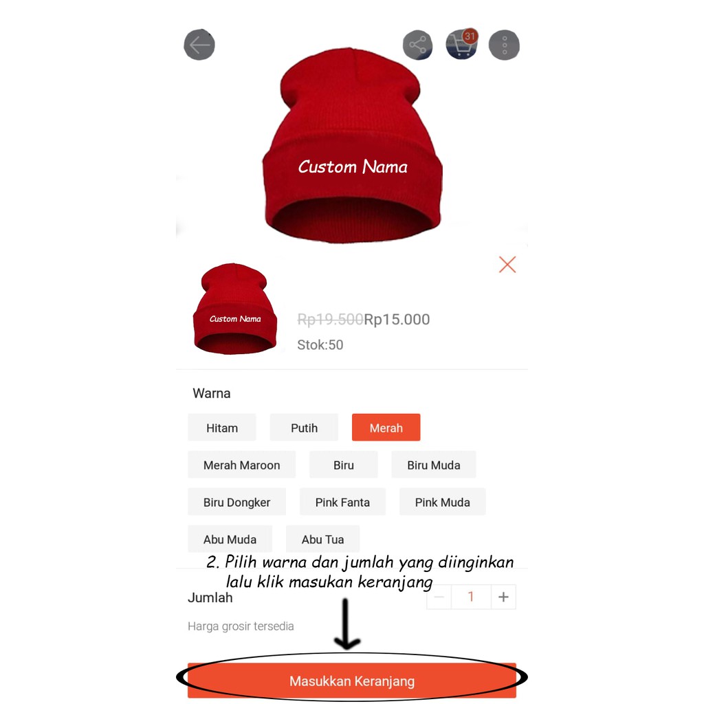 Kupluk Custom Bordir Anak Gratis Nama Suka Suka-4