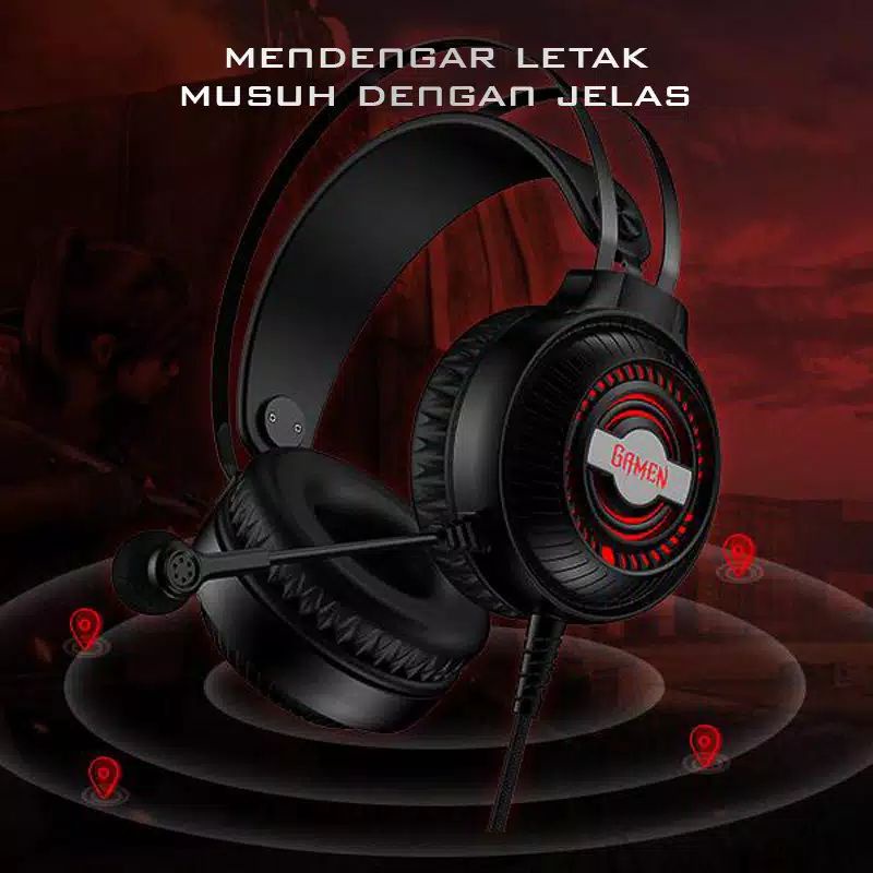 Headphone GAMEN GH2100 Gaming Headset RGB 3.5mm Audio Jack ORIGINAL - Garansi Resmi 1 Tahun