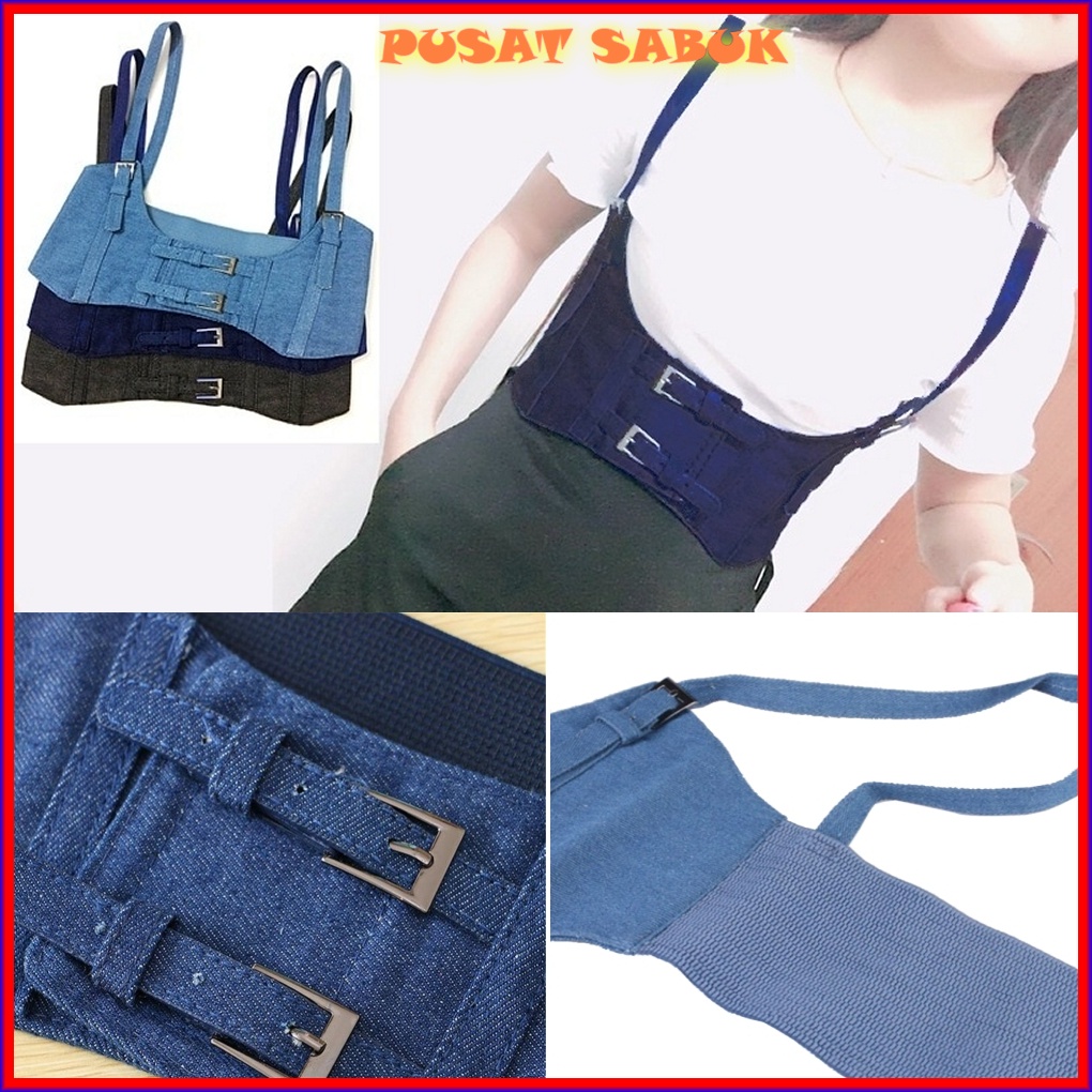 Gesper Belt Lebar Sabuk Ikat Pinggang Korset Wanita Obi Karet Fashion Cewek Korea Oby Impor Besar Gasper Corset Jumbo Women Big Kekinian Hitam Biru Denim Navy Coklat Kulit Baru Dewasa Murah Cantik Remaja Pesta Aksesoris Waist Ramping langsing Mewah Ketat