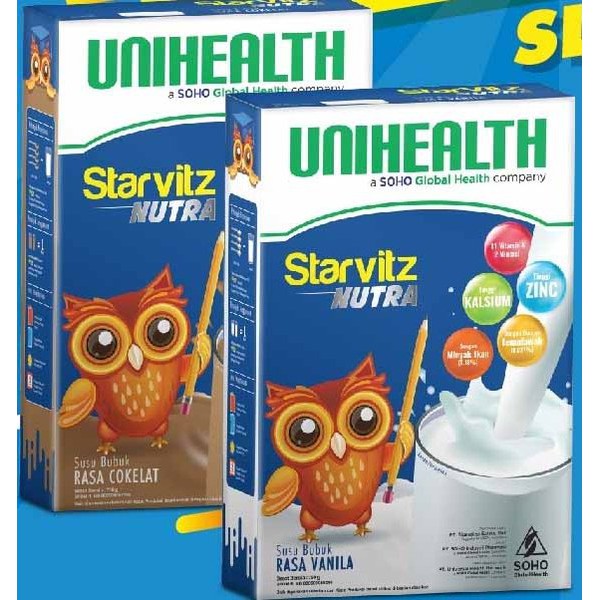 Unihealth Soho Starvitz Nutra 750 gram Susu Anak Rasa Cokelat Vanila