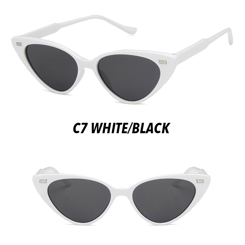 (YUZHU) Bayar Di Tempat INS Fashion Small Retro Cat Eye Kacamata Hitam Wanita/Pria Sunglasses