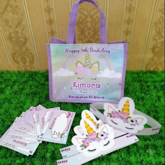 

Paket goodie bag tas ulang tahun snack ultah unicorn perlengkapan pesta terlaris gratis ongkir