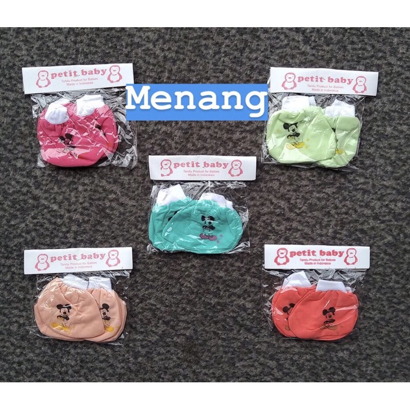 SARUNG TANGAN &amp; KAKI BAYI MAMIMU BON BON PETIT MARVELI SUNNY WARNA/PUTIH JUAL ECER(1Pasang) TERMURAH