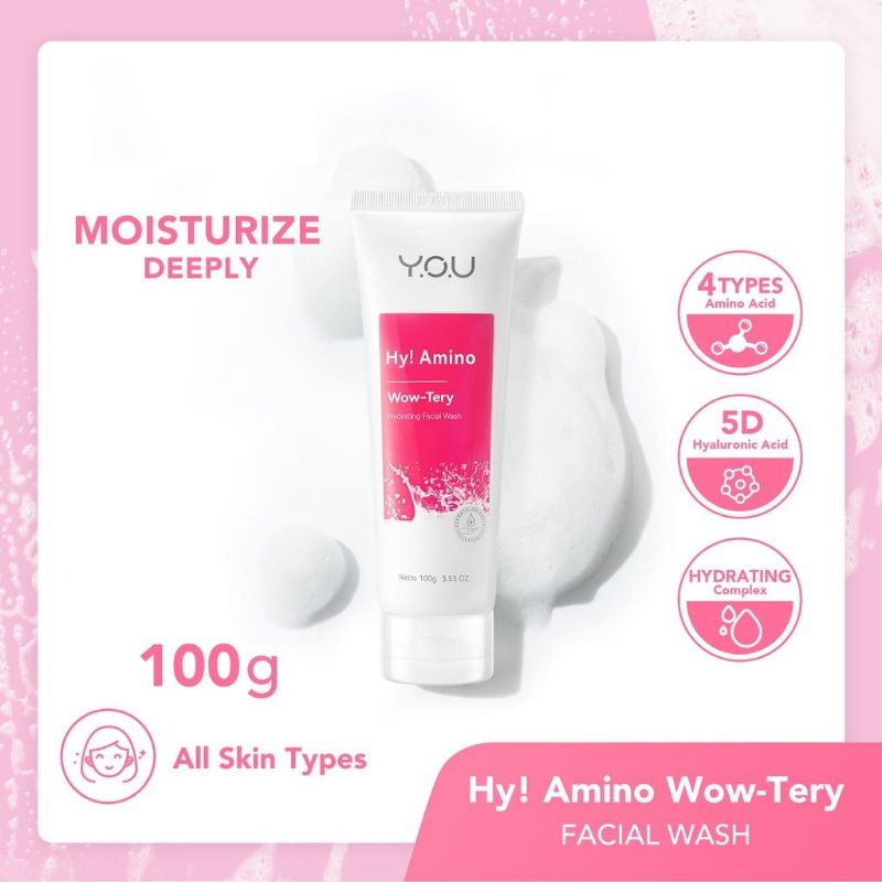 YOU Hy! Amino Facial Wash You Oil Control, Hydrating, Brightening, Acne Whitening Glowing