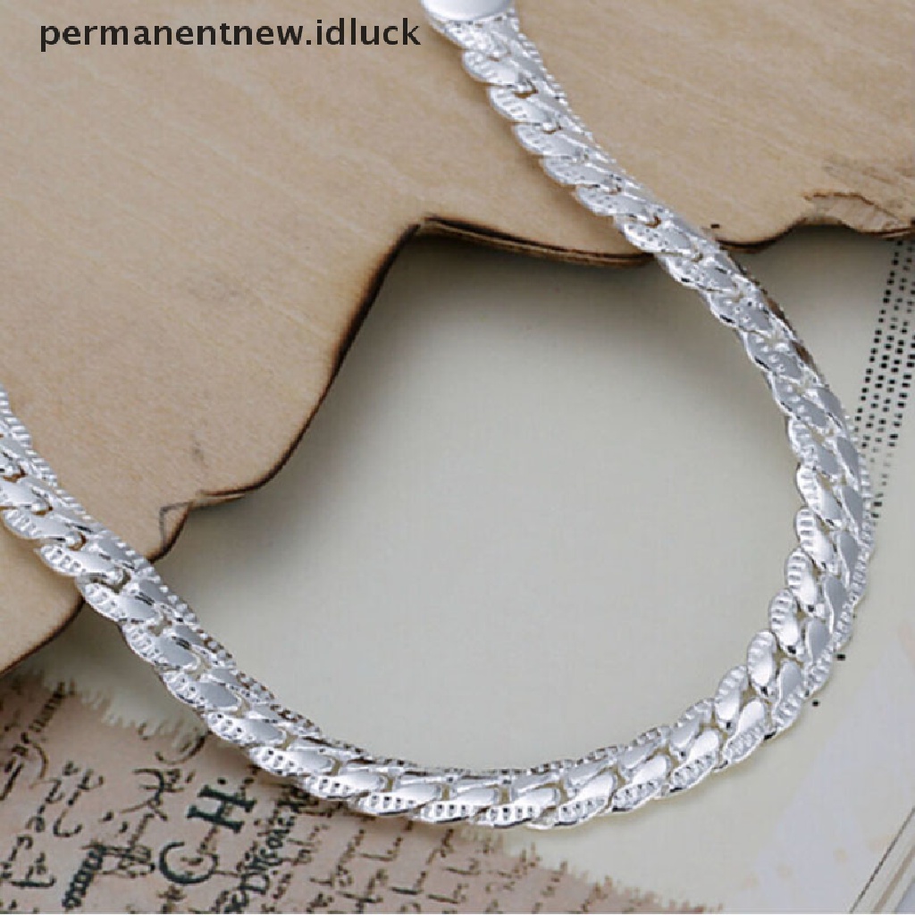 Gelang Rantai Ular Lapis Silver Lebar 5mm Untuk Pria